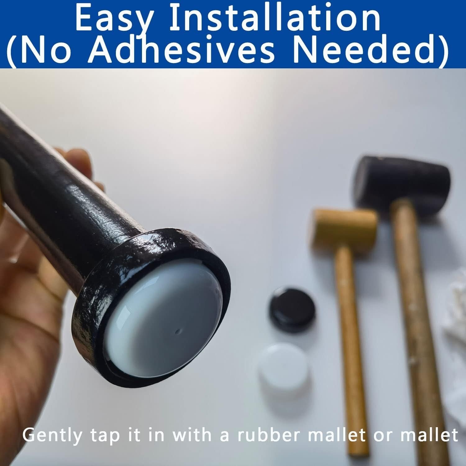 100 Pack 1.5" White Plastic Patio Furniture Glides - Floor Protectors for Chairs