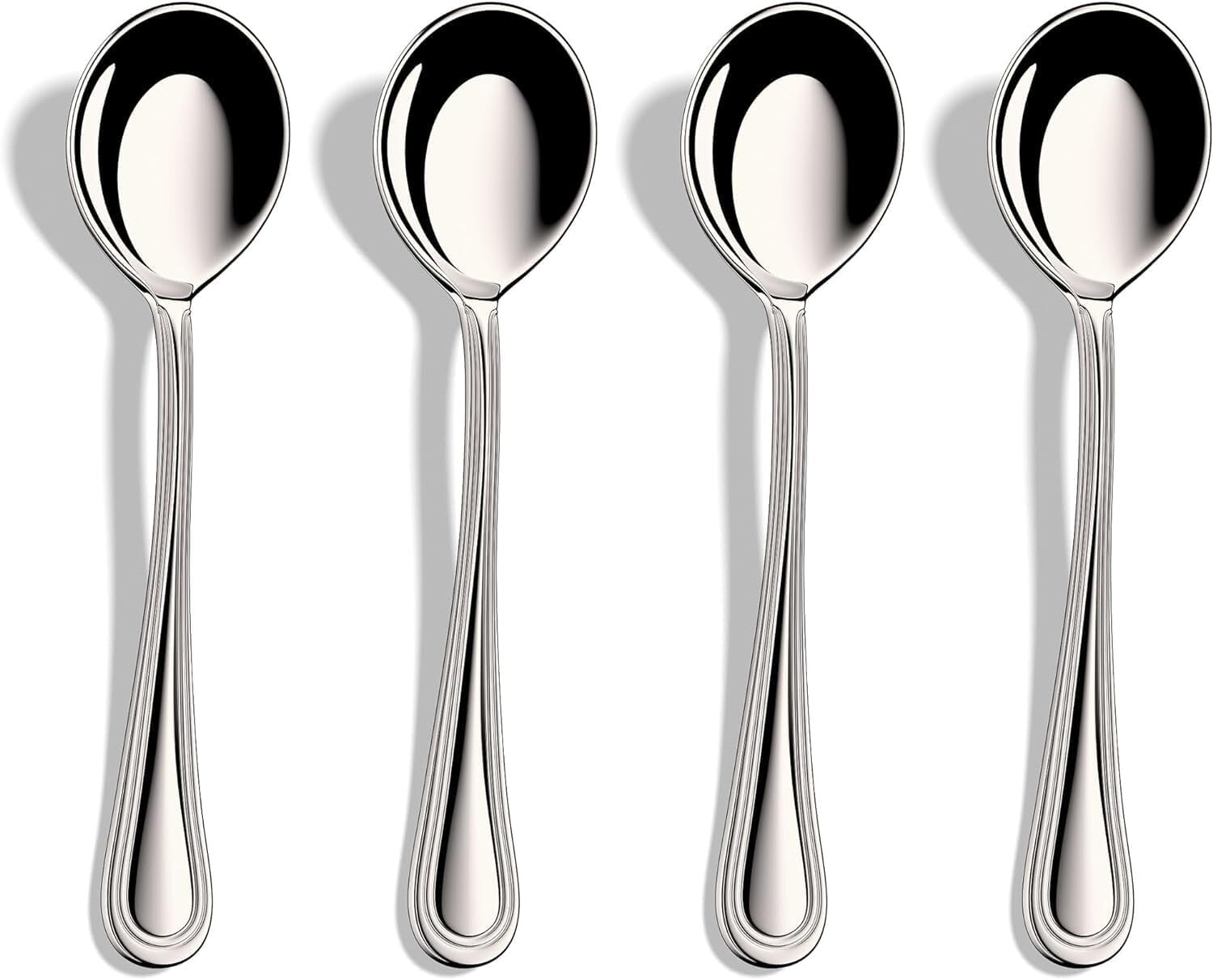 Classic 7-Inch Stainless Steel Soup Spoons - Set of 12 for Elegant Dining