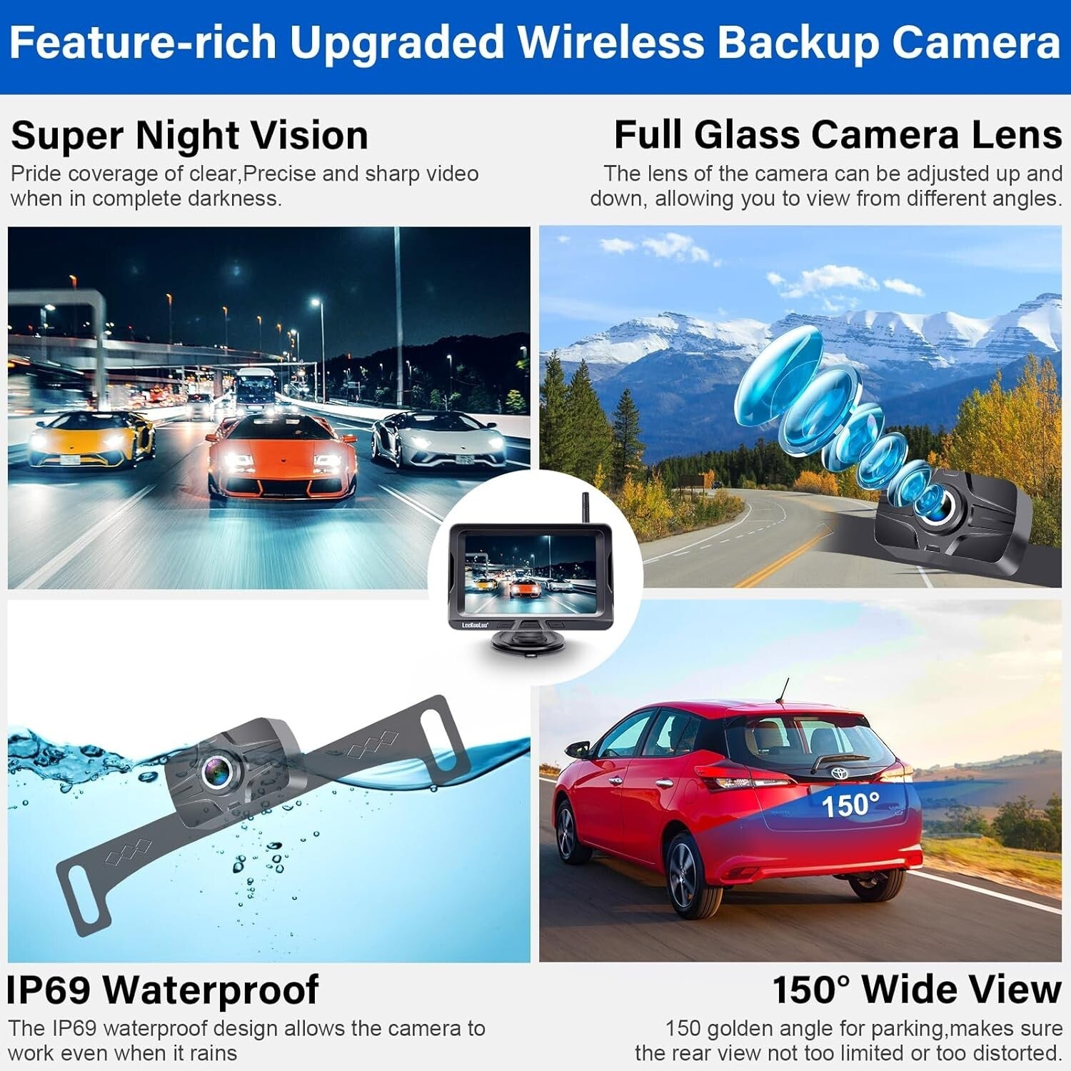 Effortless Install 1080P Wireless Backup Camera & 5" Monitor for Safe Reversing