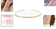 Load image into Gallery viewer, Waterproof Hammered Cuff Bracelet - Lightweight 14K Gold Fill for Everyday Wear