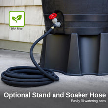 Load image into Gallery viewer, Sleek Black 50-Gallon Eco Rain Barrel for Space-Saving Water Storage