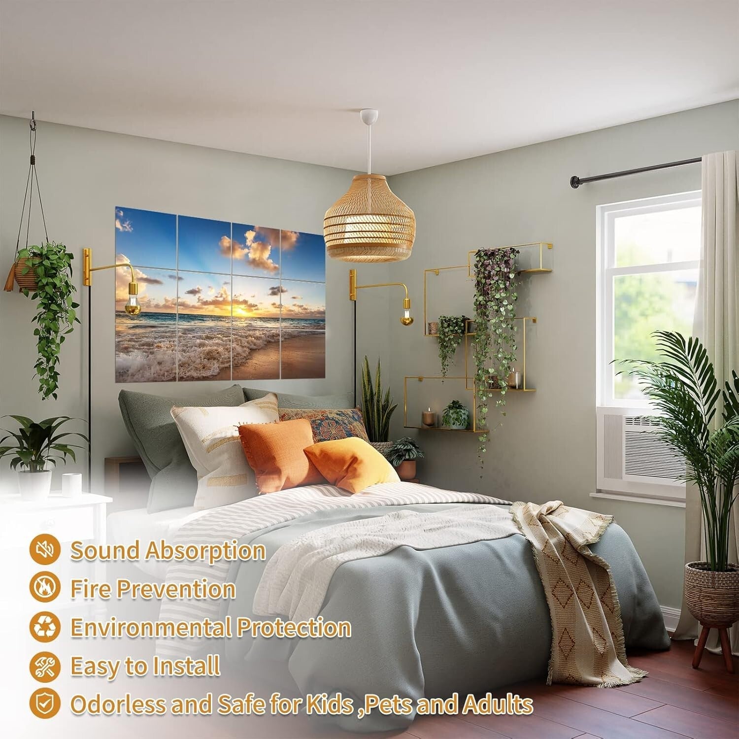 Self-Adhesive Decorative Soundproof Wall Panels - 48"x36" for Home and Studio