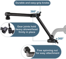 Load image into Gallery viewer, 14-Inch Brass Shower Arm Extender in Oil-Rubbed Bronze - Adjustable Height