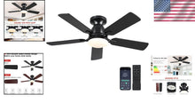 Load image into Gallery viewer, Low Profile 5-Blade Ceiling Fan with Lights - App &amp; Remote Controlled Elegance
