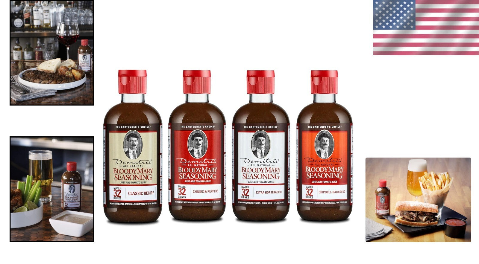 Demitri’s Gluten-Free Bloody Mary Mix - Classic Recipe & Spicy Chipotle Habañero