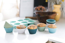 Load image into Gallery viewer, Eco-Friendly Reusable Silicone Baking Cups Set - 24 Regular, 12 Jumbo, 24 Mini
