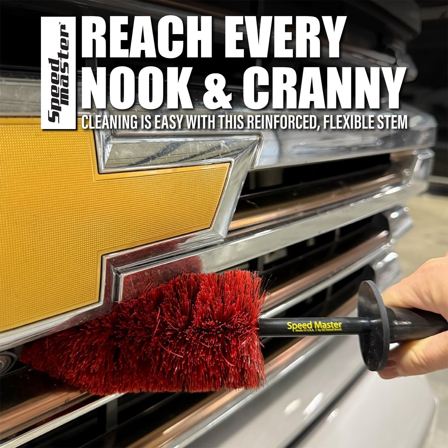 Wheel Brush Combo - 18" & 13" Memory Foam Bristles for Scratch-Free Cleaning