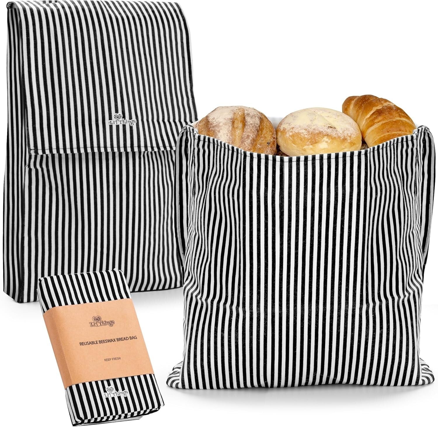Durable Beeswax Coated Bread Bags - Stylish and Reusable | 2 Sizes Available