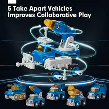 Load image into Gallery viewer, Transforming Robot Toy - 5 Take Apart Vehicles to Encourage Creativity in Kids