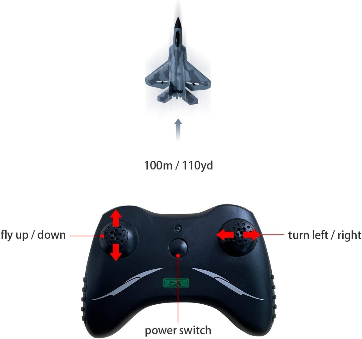 Beginner-Friendly 2 CH F-22 RC Airplane - Ready to Fly with 2.4GHz Control