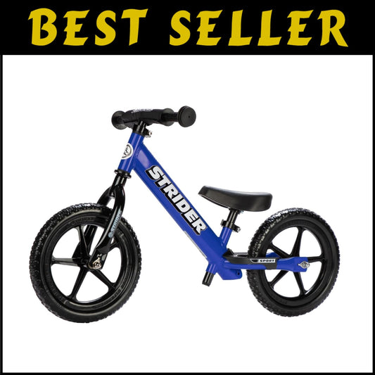 Blue 12" Balance Bike for Toddlers - Padded Seat, Mini Grips & Flat-Free Tires