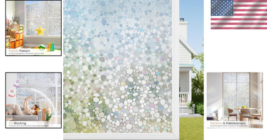 Static Cling Decorative Window Film - UV Protection & Easy Removal, 35.4"x157.4"