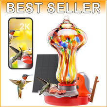 Load image into Gallery viewer, Solar-Powered Hummingbird Feeder with 2K HD Camera – Alexa &amp; Google Compatible