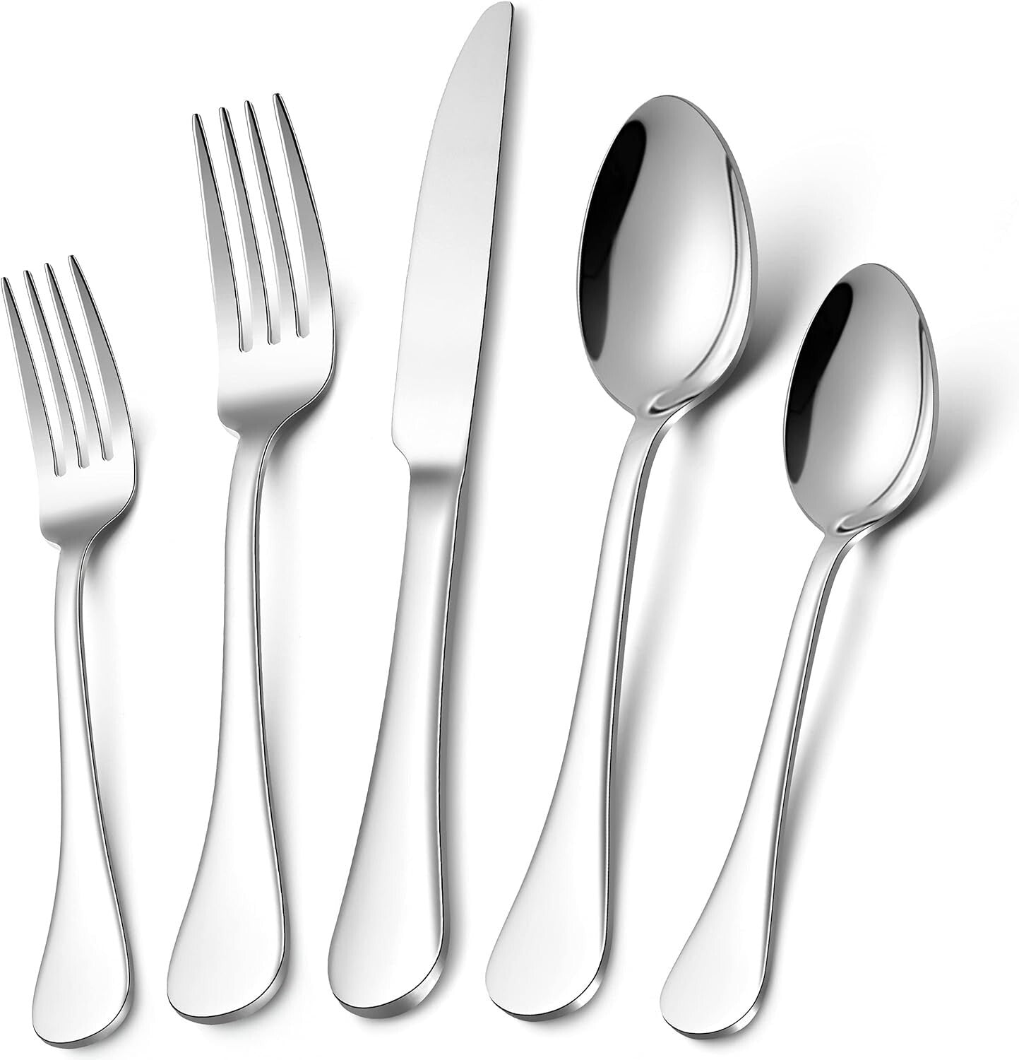 Elegant 20-Piece Stainless Steel Flatware Set for 4 - Mirror Polished & Rust ...