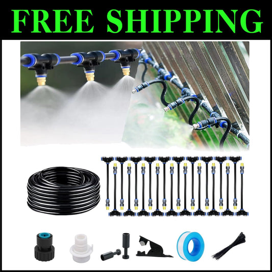 82FT Automatic Copper Nozzle Irrigation System with 20 Adjustable Sprayers