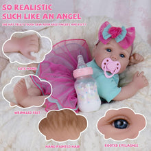 Load image into Gallery viewer, Handcrafted Reborn Baby Doll Girl - 18-Inch Soft Weighted Doll with Accessories