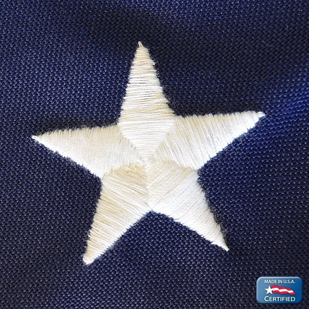 Embroidered American Flag 3x5 Ft - Heavy-Duty Polyester for Outdoor Display