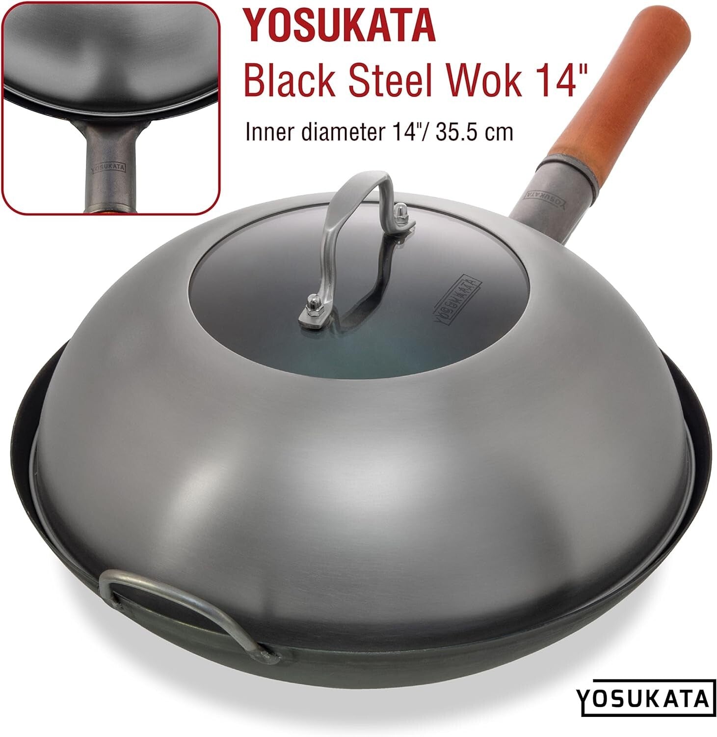 Dishwasher-Safe Wok Lid - 13.6 Inch Stainless Steel Cover for Efficient Cooking
