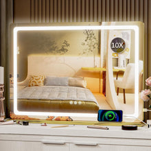 Load image into Gallery viewer, Professional LED Vanity Mirror with 10X Magnification &amp; Adjustable Brightness
