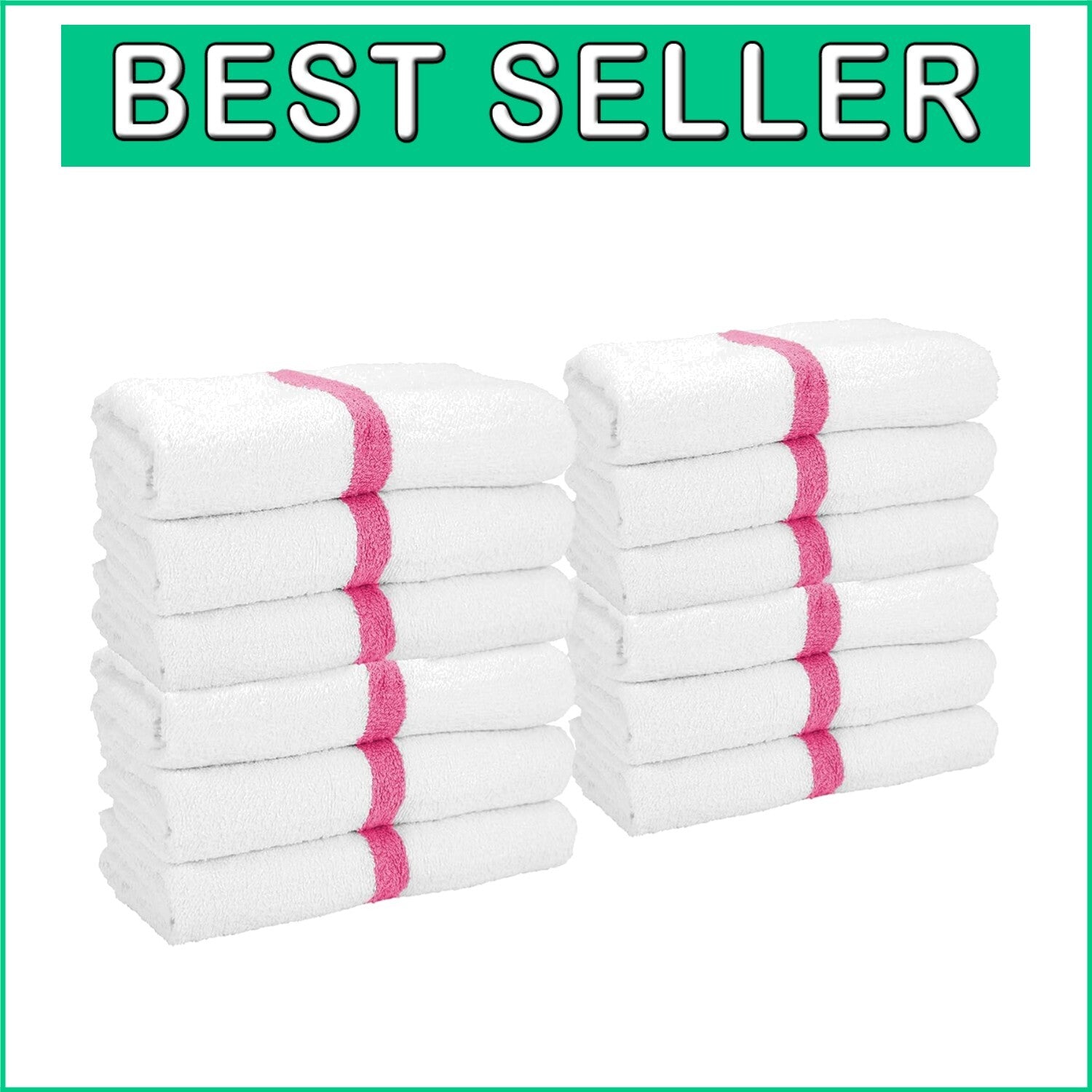 All-Purpose Quick-Dry Bath Towels - 6 Pack of 22x44 in Cotton Towels in Pink