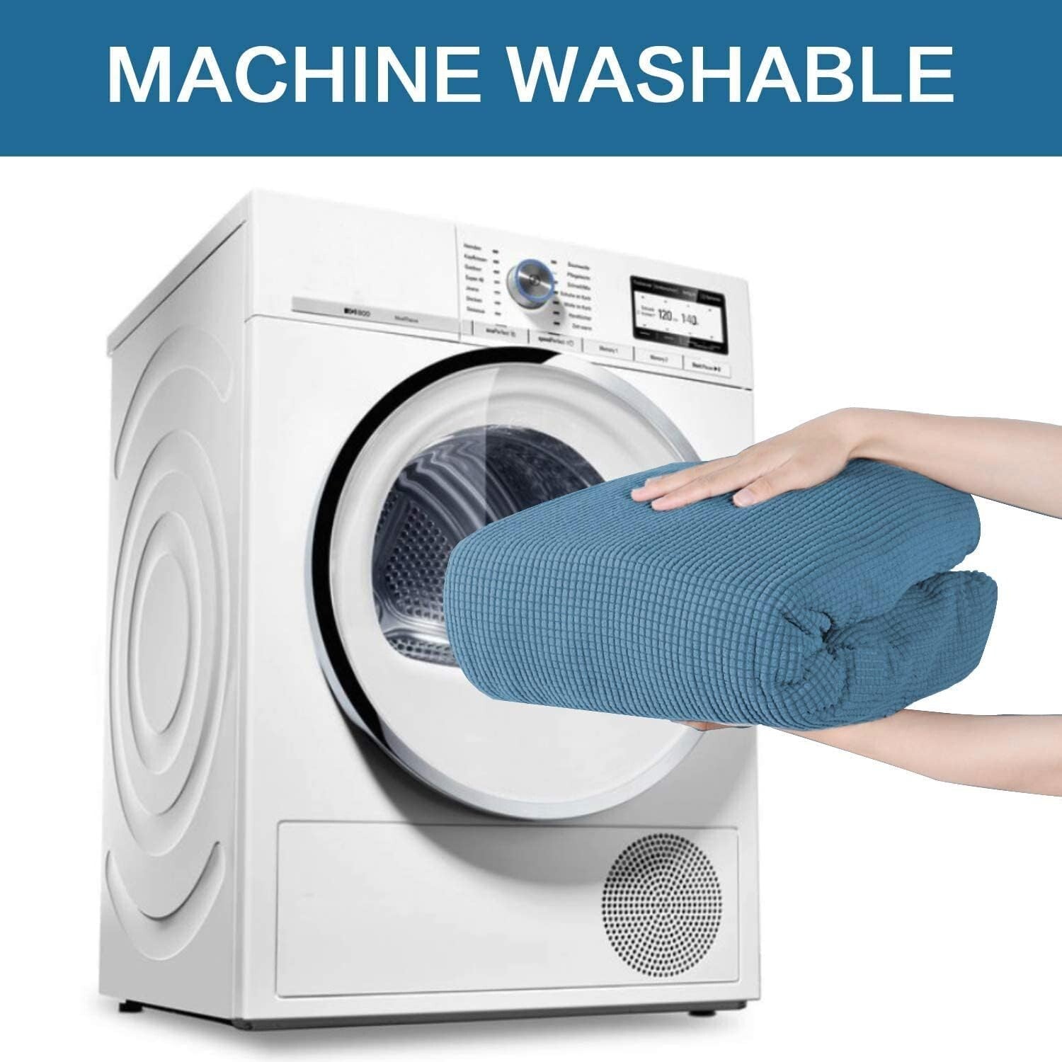 Super Stretch Water-Resistant Recliner Cover - Dusty Blue Elegance for Your Home