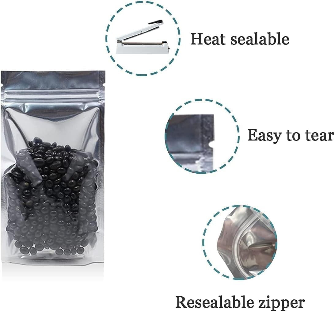 Clear Front 1000 Count Heat Seal Mylar Bags – Ideal for Snacks, Coffee & More