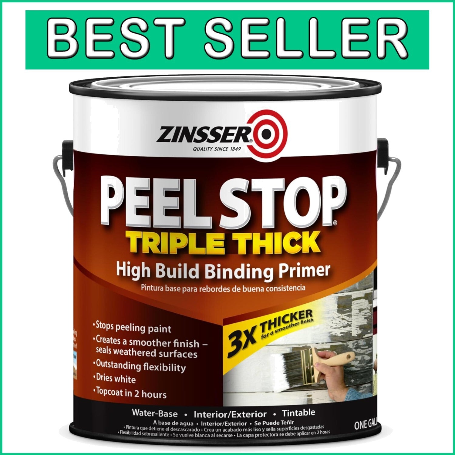 Peel Stop Triple Thick Primer - Clear Binding Formula for All Surfaces, 1 Gallon