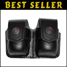 Load image into Gallery viewer, Genuine Cowhide Leather Double Speedloader Carrier for .38 Special &amp; 357 Magnum