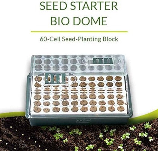 Lightweight Bio Dome Seed Starter with 60 Bio Sponges for Easy Transplanting