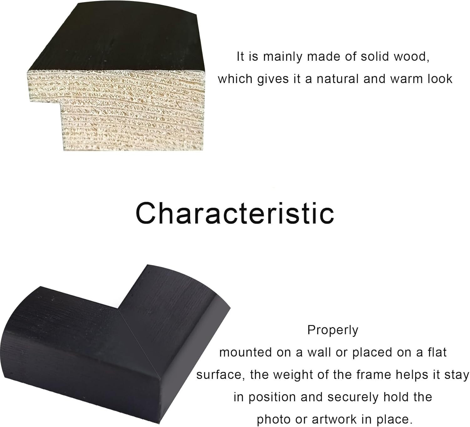 24x36 Black Wall Mount Picture Frames - 6pcs Set for Vertical and Horizontal Use