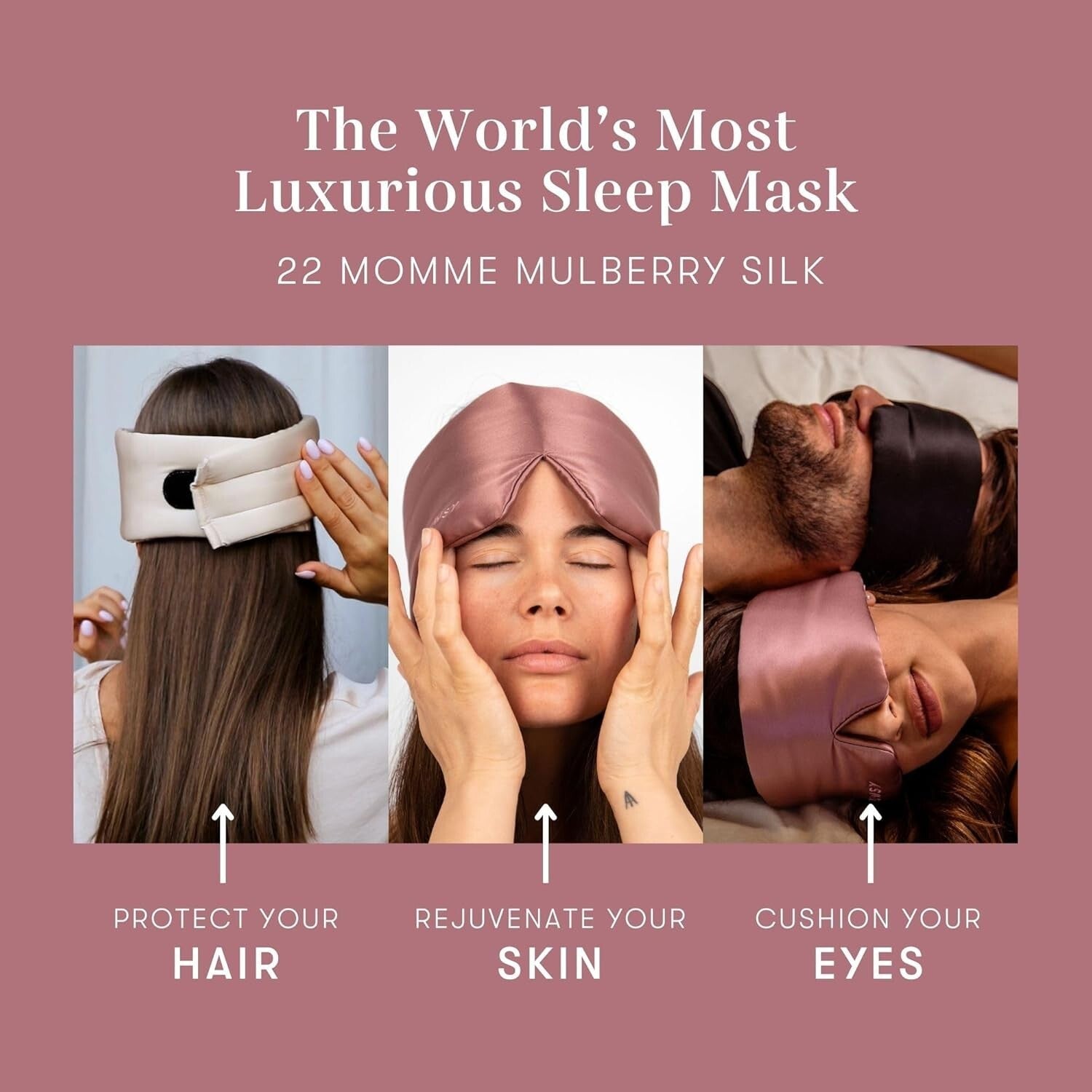 Award-Winning Padded Silk Sleep Mask in Damask Rose - Indulge in Luxurious Sleep