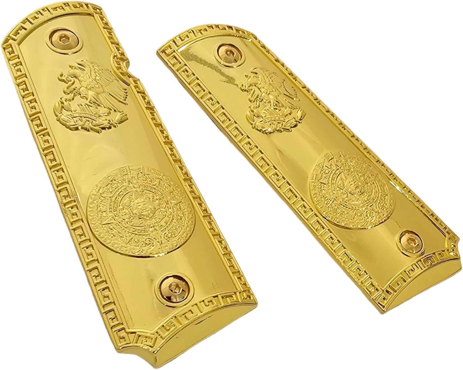 Luxury Gold-Plated 1911 Grips for Colt, Rock Island & More - Ambidextrous Design