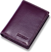 Load image into Gallery viewer, Premium Antiqued Purple Leather Card Case - Compact &amp; Stylish for Networking
