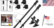 Load image into Gallery viewer, Patriotic American Flag Pole Kit with Anti-Tangle Rings - 2 Pack for Home Use