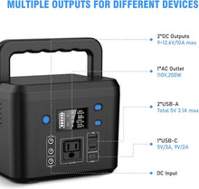 Load image into Gallery viewer, 200W Portable Power Station - 33,000mAh Power Bank with LED Light for Camping