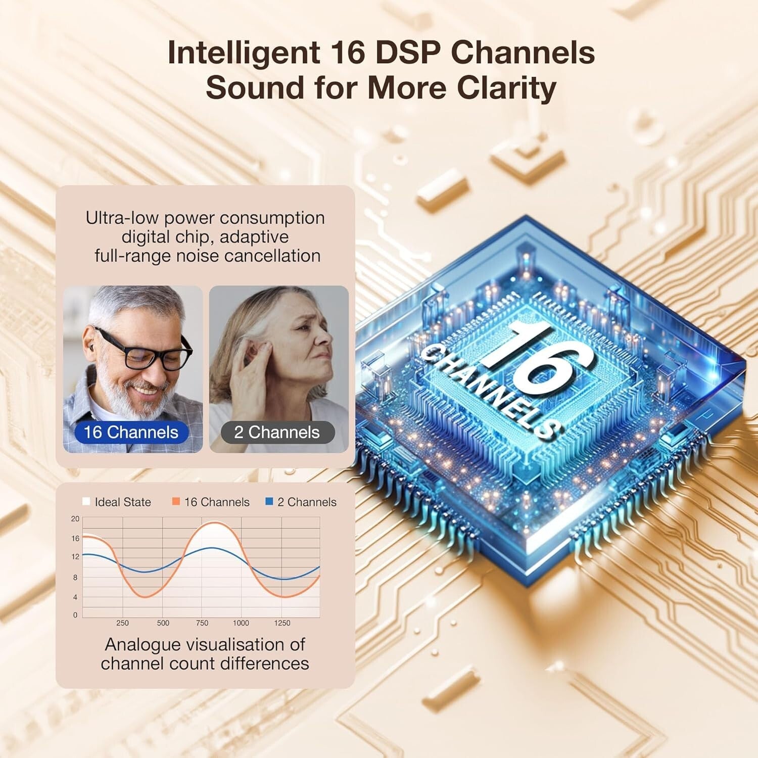 Rechargeable Hearing Aids for Seniors with Noise Canceling & 5 Volume Levels