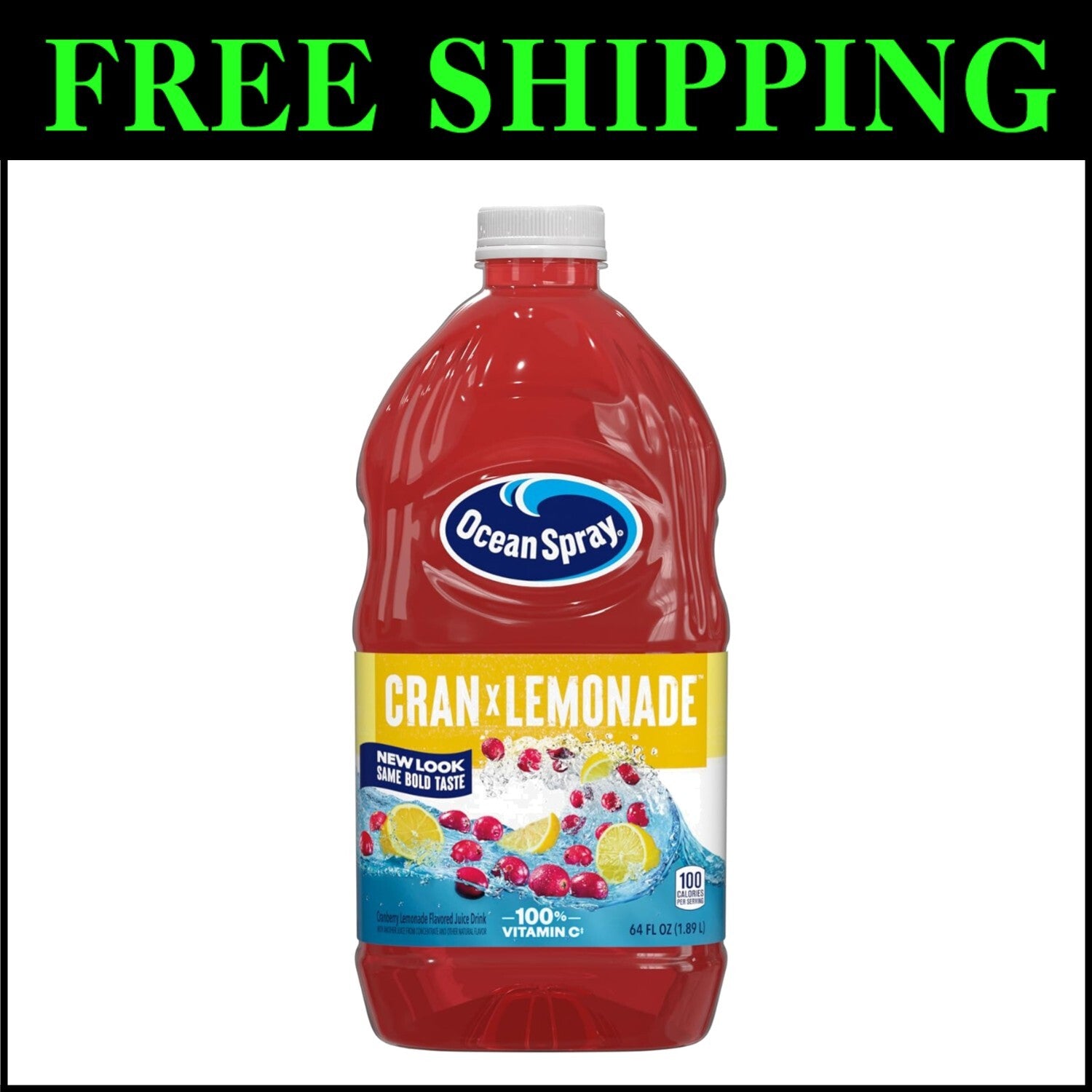 Delicious Bold Cranberry Lemonade Juice - 64 Fl Oz x 8 for Ultimate Refreshment