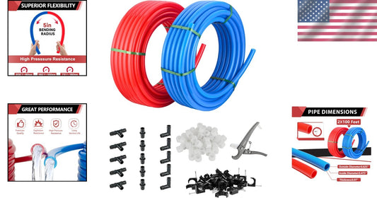 1/2" Pex-A Pipe Combo 200 ft with Elbow Tee Fittings - Complete Plumbing Kit