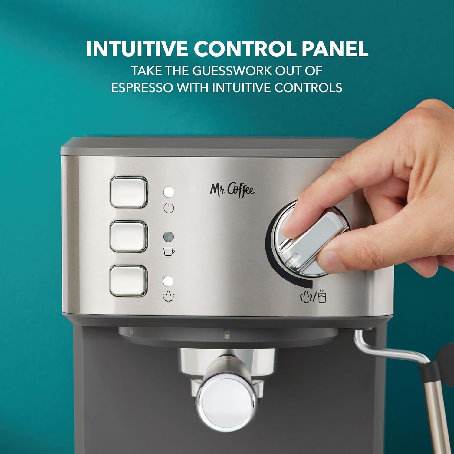 15-Bar Automatic Espresso Machine with Intuitive Controls & Easy Cleanup