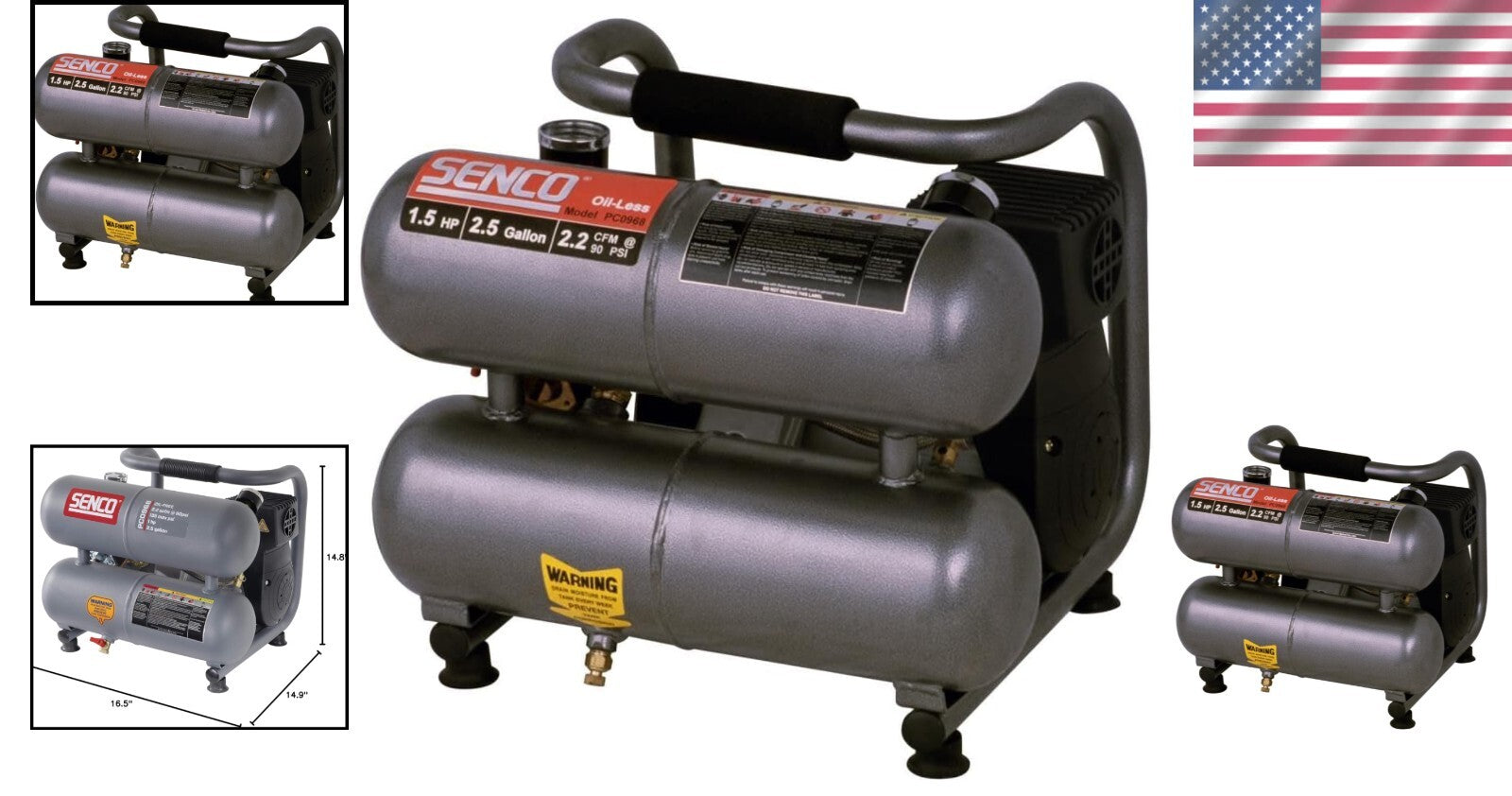 Compact 2.5 Gallon Air Compressor with 1.5 HP - Perfect for Trim & Finish Work