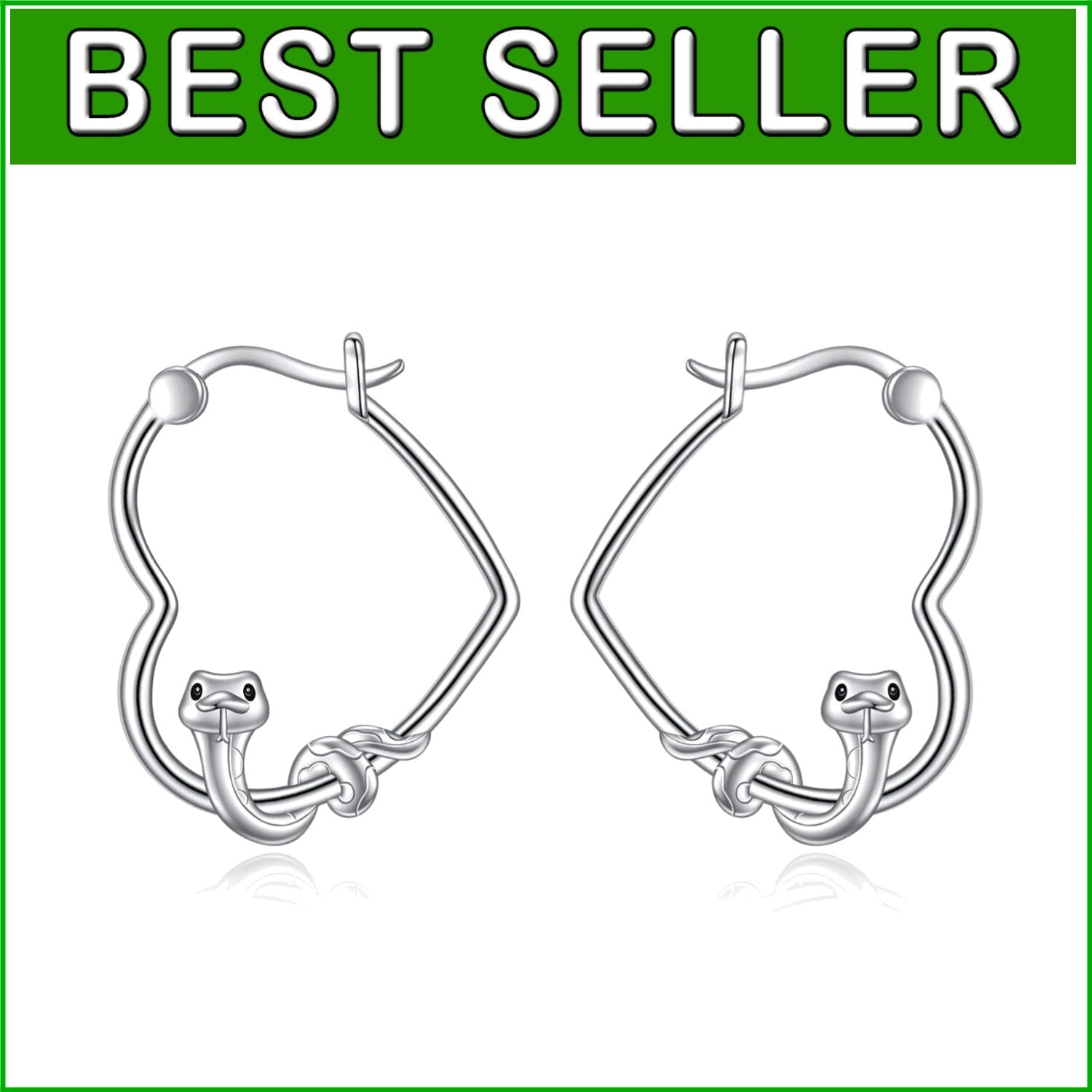 Charming Snake Dangle Earrings - Lightweight Sterling Silver Jewelry for Women