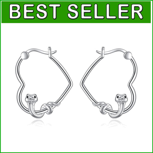 Charming Snake Dangle Earrings - Lightweight Sterling Silver Jewelry for Women
