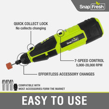 Load image into Gallery viewer, Versatile Cordless Rotary Tool Kit - 7 Speeds, Flex Shaft, 80+ Accessories