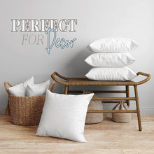 Load image into Gallery viewer, 6-Pack Square Poly-Cotton Pillow Inserts - Soft, Durable, Machine Washable