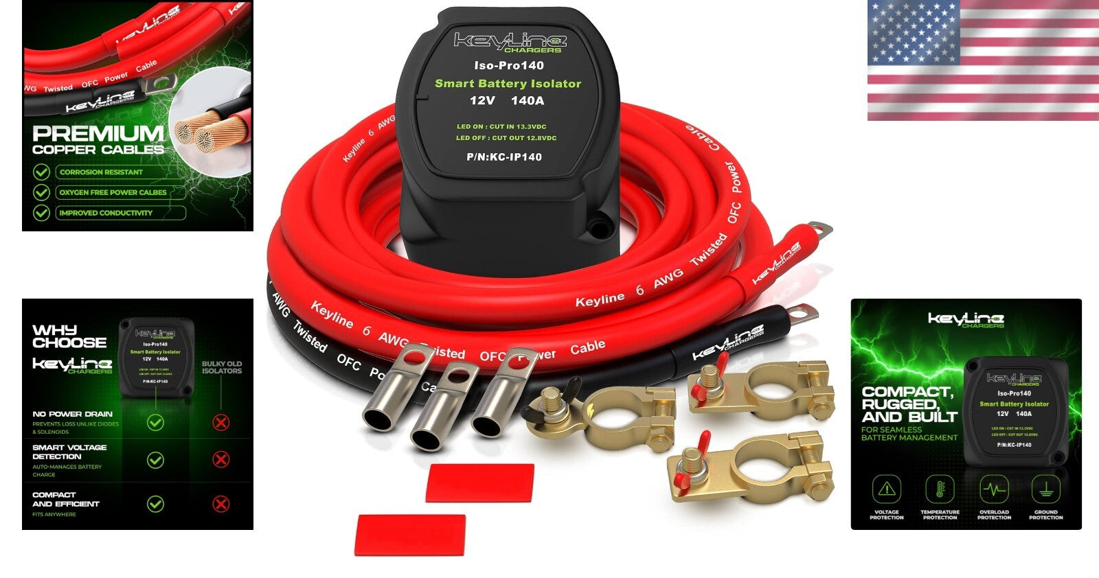 Complete 12V Dual Battery Kit - 140 Amp Relay, Easy DIY Installation Included