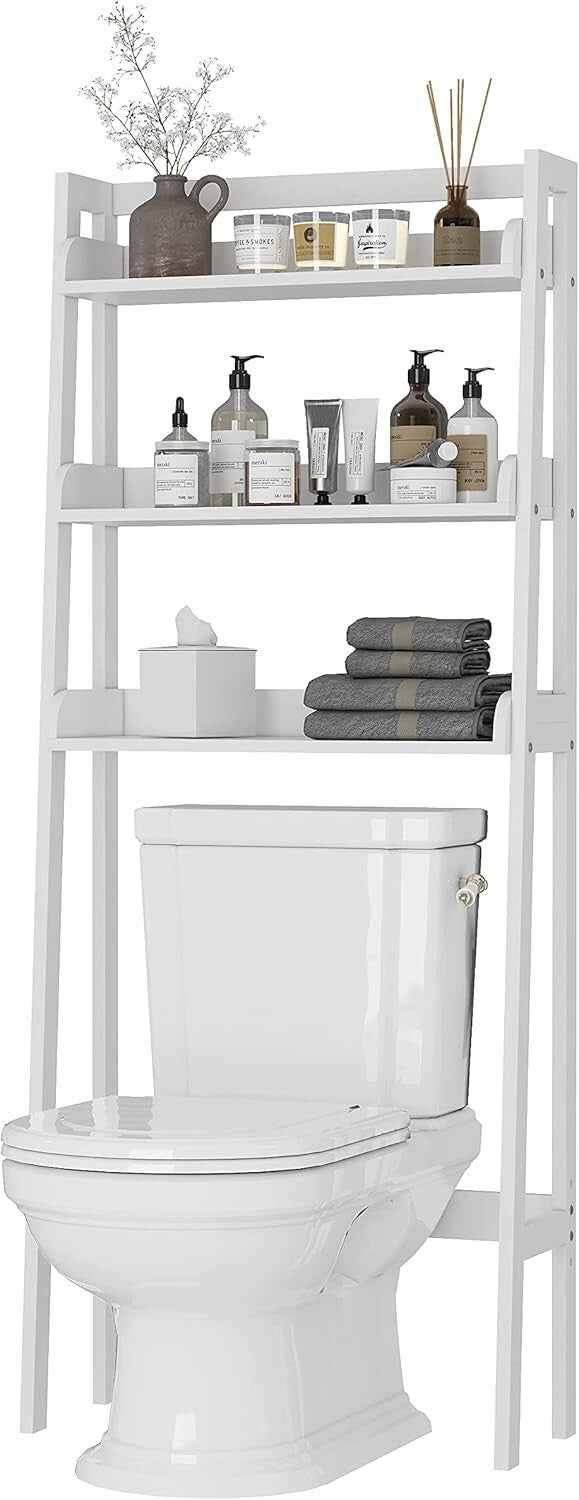 Durable 3-Tier Bathroom Organizer Above Toilet - Easy Assembly, 90lbs Capacity