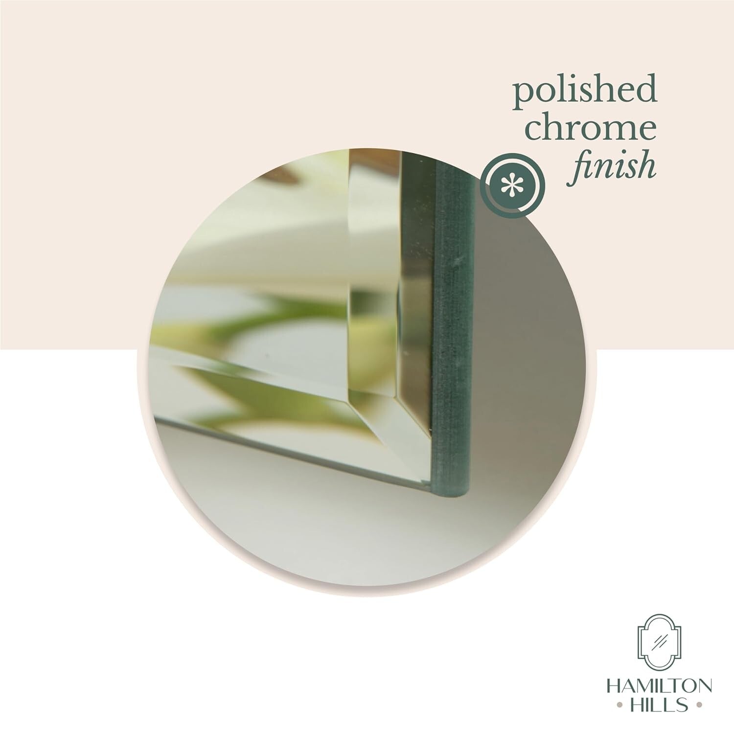 Versatile Large Rectangle Mirror with Adjustable Chrome Anchors - 20x30 Inches