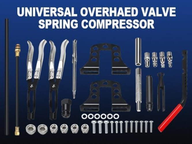 Universal Valve Spring Compressor for OHV/OHC Engines - Heavy-Duty Tool Kit