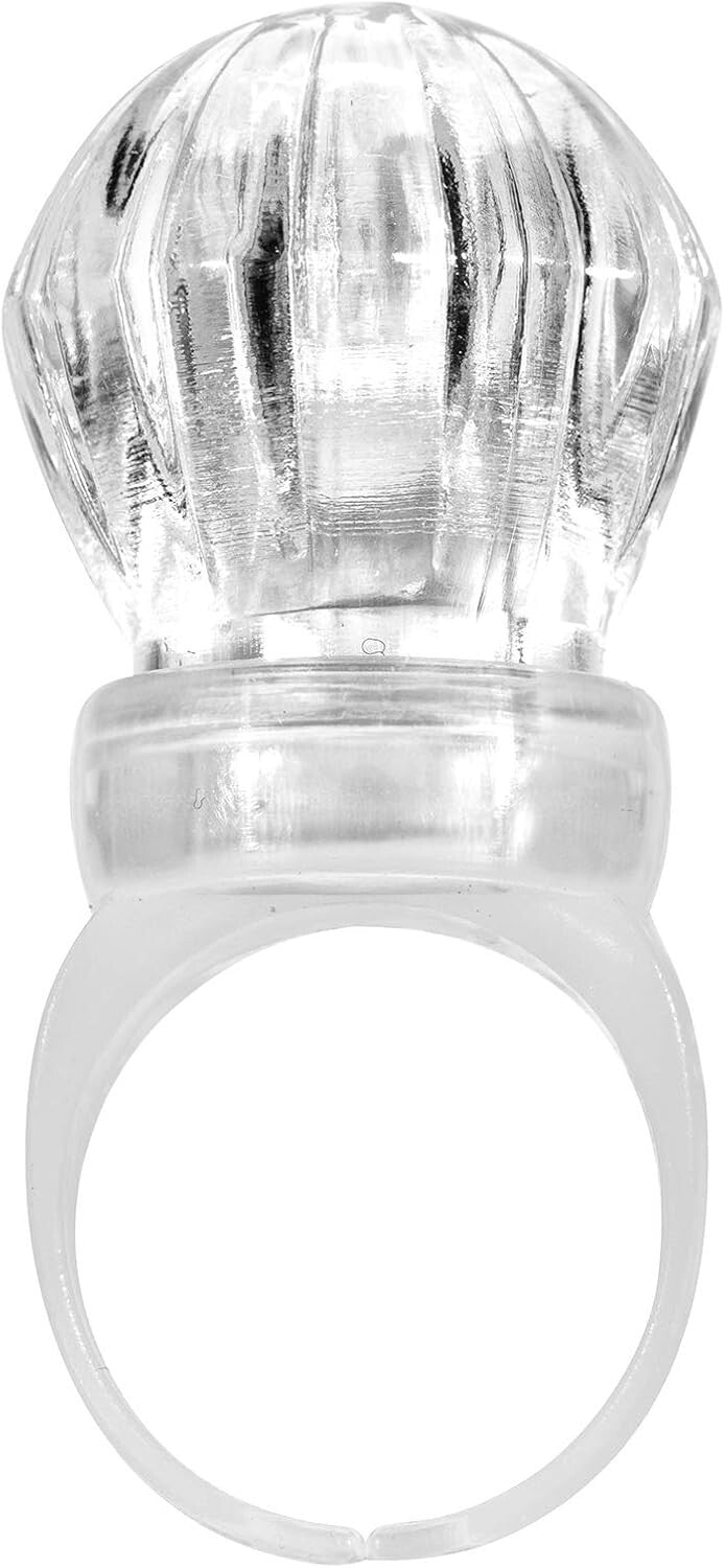 60 Pack LED Glow Rings - Bright Diamond Light-Up Rings for Parties & Events