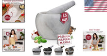 Load image into Gallery viewer, Luxurious 3.5-Cup Marble Mortar and Pestle Set for Effortless Flavor Extraction